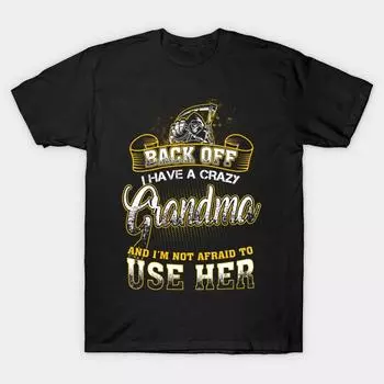 Men Black Print T-shirt Super Large TShirt back-off-i-have-a-crazy-grandma No Cut Transfer Paper Print Cotton Tshirt S чёрный