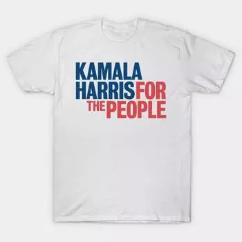 Men Black Print T-shirt Super Large TShirt kamala harris 2024 No-Cut Transfer Paper Print Cotton Tshirt M белый