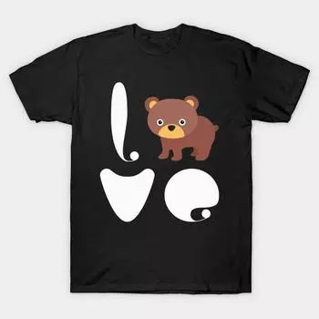 Men Black Print T-shirt Super Large TShirt love-bear No-Cut Transfer Paper Print Cotton Tshirt S чёрный