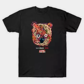 Men Black Print T-shirt Super Large TShirtAkira Bear No-Cut Transfer Paper Print Cotton Tshirt 4XL чёрный