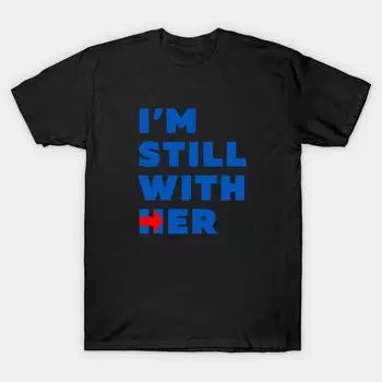 Men Black Print T-shirt Super Large TShirt hillary-clinton-still-with-her No-Cut Transfer Paper Print Cotton Tshirt S чёрный
