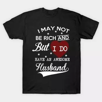 Men Black Print T-shirt Super Large TShirt have-an-awesome-husband No-Cut Transfer Paper Print Cotton Tshirt L чёрный