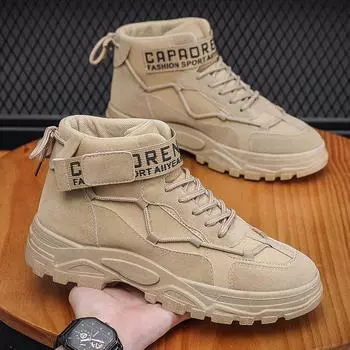 Men Boots 2024 New British Style Winter Boots Outdoor Hiking Shoes Non-slip Men Desert Ankle Boots Fashion Versatile Men Shoes 39