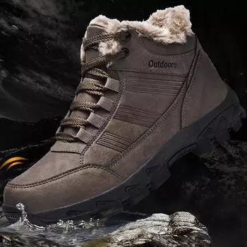 мужские ботинки 2024 года, новые зимние тапочки, теплые мужские туфли, водонепроницаемые нескользящие плюшевые кроссовки, мужские теннисные туфли, ботинки, мужские кроссовки, зимние 40