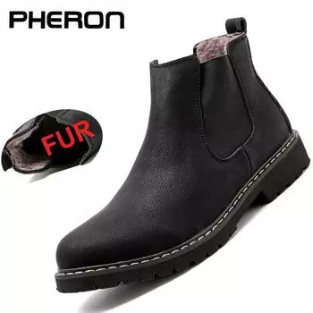 Men Boots Shoes 2024 New Winter Male Chelsea Boots for Men Leather Ankle Boots Man Booties Footwear Outdoor Bot Shoe Plus Size 37
