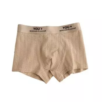 Men Boxer Underwear Elastic Mid-Waist Design Breathable Comfortable Shorts Briefs Letter Print U-Convex Panties L