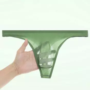 Men Briefs Ultra Thin Low Waist Slim Fit High Elasticity Breathable Thong Seamless L