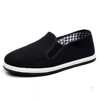 Men Canvas shoes New Comfortable Canvas Shoes Men Casual Shoes Male Flat Loafers Shoes Men black 559 8 чёрный