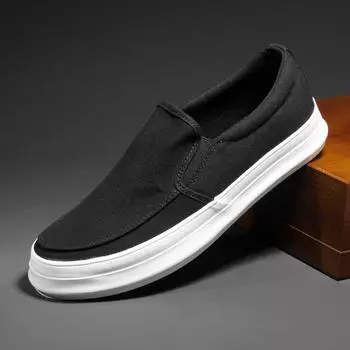 Мужская повседневная парусиновая обувь, осенние новые дышащие мягкие эспадрильи без застежек для мужчин, лоферы, кроссовки, удобные низкие кроссовки, обувь 38 белый