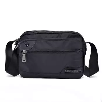 Men Casual Middle-Aged Light Canvas Crossbody Bag Black