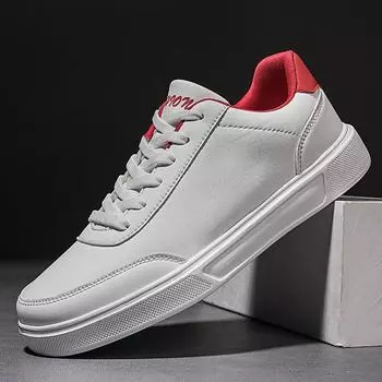 Men Casual Shoes Artificial Leather Flat White Shoes New Comfortable Shoes for Men Outdoor Casual Sneaker Tenis Masculino 39