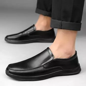 Men Casual Shoes Fashion Men s Shoes Leather Mens Loafers Shoes Moccasins Slip On Black Office Formal Flats Male Driving Shoes 38 коричневый