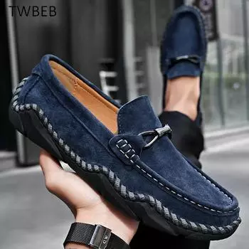 Мужская повседневная обувь Лоферы Кроссовки Модные новые мужские удобные лоферы из коровьей кожи Повседневная обувь Мужская обувь Zapatos De Hombre 38 чёрный