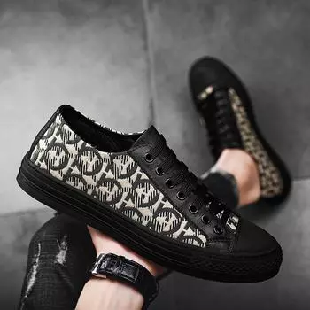 Men Casual Shoes Luxury Brand Comfortable Men Shoes Black High Quality Designer Flats High Quality Breathable Outdoor Sneaker 39 чёрный