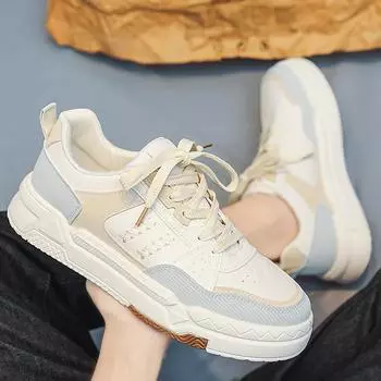 Men Casual Shoes New Style Flat Sneakers Men Fashion Walking Vulcanized Shoes 39 бежевый