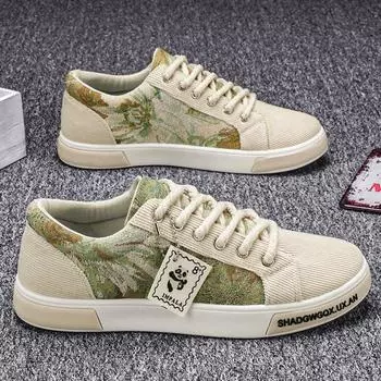 Men Casual Sneakers Mans Vulcanized Shoes Explosive Style Designed New Fashion Hard-wearing Anti-slip Breathable Flat Loafers 39 бежевый