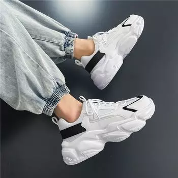 Men Casual Sneakers Summer Breathable Sport Shoes Outdoor Running Shoes student Mesh Thick bottom Athletic Jogging Walking Shoes 40