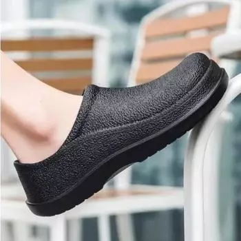 Men Chef Shoes Man Summer Beach Slippers Water-proof Oil-proof Kitchen Shoes Non-slip Garden Clogs el Work Shoe EVA Sandal 40