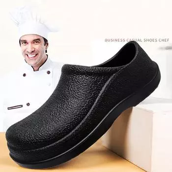 Men Chef Shoes Man Summer Beach Slippers Water-proof Oil-proof Kitchen Shoes Non-slip Garden Clogs Hotel Work Shoe EVA Sandal 40