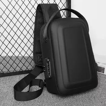 Мужская нагрудная сумка-кошелек, рюкзак через плечо для бега, ходьбы, шопинга, путешествий чёрный