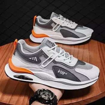 Men Chunky Sneakers Fashion Non-slip Luxury Brand Men s Sneakers 2024 Designer Platform Casual Board Shoes Man s Vulcanize Shoes 39 чёрный
