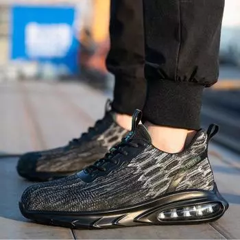 Men Construction Work Shoes Boots Anti-smashing Air Cushion Safety Shoes Men Work Sneakers Breathable Steel Toe Safety Boots 39