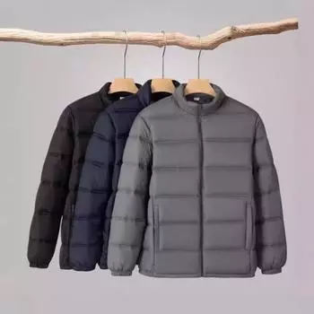 Мужское хлопковое пальто с воротником-стойкой, длинными рукавами, эластичными манжетами, хлопковая куртка XL чёрный