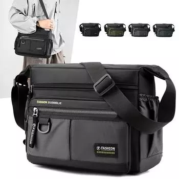 Мужские сумки через плечо, мужские нейлоновые сумки на плечо, сумки-мессенджеры для мальчиков, мужские сумки для путешествий, повседневная большая сумка чёрный