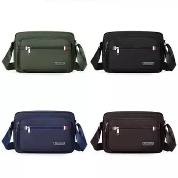 Men Crossbody Bags Male Nylon Shoulder Bags 4 Zippers Boy Messenger Bags Man Handbags for Travel Casual Large Satchel
