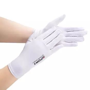 Men Cycling Gloves Summer Sun-Proof and Breathable Ice Silk Thin Driving and Fishing Takeaway Non Slip Leaky Two Finger Gloves Men movement full finger [white] does not Non Slip