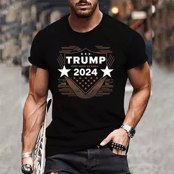 Men Donald Trump Letter Print T Shirt Men Funny 3D Graphic Tees Solid Color Men s Harajuku Tshirt Daily Sports Streetwear Tops S темно-серого