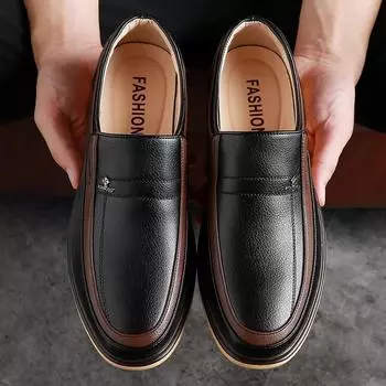 Men Dress Shoes Leather Loafers Men s Moccasins Shoes Slip-on Soft Flats Footwear Brand Business Formal Shoe Male Driving Shoe 38
