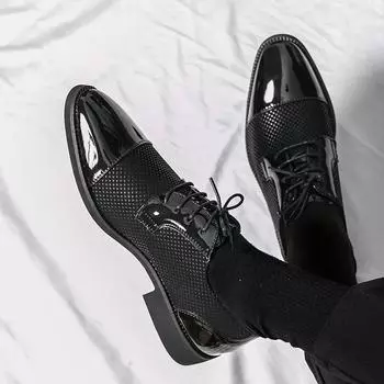 Men Dress Shoes Men s Oxford Business Lace-up Round Toe PU Spring Autumn Free Shipping Zapatos Hombre Vestir Size 38-46 Leather 38