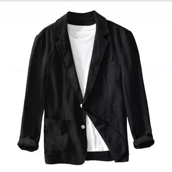 Мужская мода дышащий пиджак на пуговицах повседневный мужской тонкий пиджак длинный рукав воротник-лацкан осенний однотонный пиджак куртка M небесно-голубой