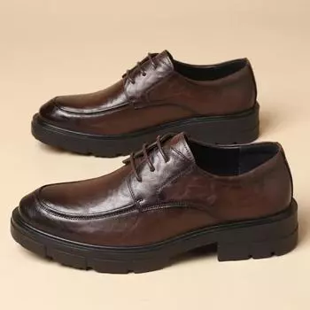 Men Fashion Casual Cow Leather Men s Dress Shoes British Breathable Groom Platform Wedding Shoe Male 5 8 10 Cm Heel Shoes 38