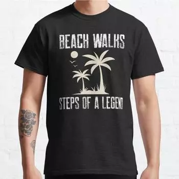 Men Fashion Casual Short Sleeves Beach Walks Steps of A Legend Tops Aesthetic Vintage Oversized T-shirts S чёрный