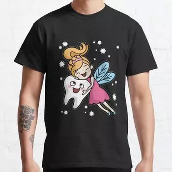 Men Fashion Casual Short Sleeves Fairy Tail TOOTH FAIRY Toothfairy Magic Faery Teeth Black Tees Oversized T-shirts S чёрный