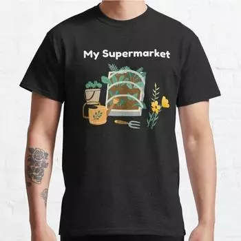 Men Fashion Casual Short Sleeves My Supermarket Black Tees Oversized T-shirts S чёрный