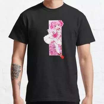 Men Fashion Casual Short Sleeves Puella Magi Madoka Magica Black Tees Oversized T-shirts S чёрный