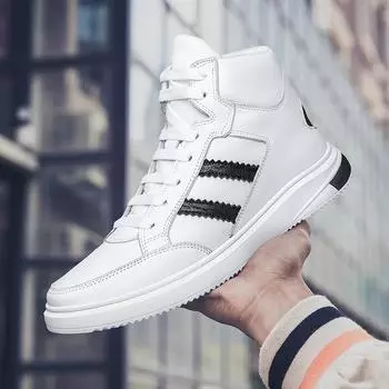 Мужская мода Ботинки из натуральной кожи Мужские на шнуровке Белая обувь Брендовые ботильоны Кроссовки Коровья кожа Роскошные ботинки Удобная мужская обувь 37