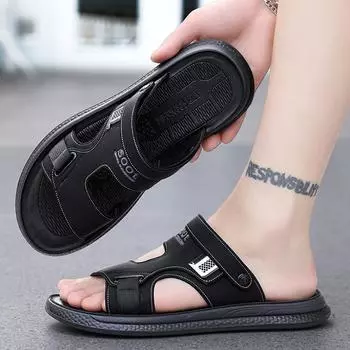 Men Fashion Soft Breathable Sandals Summer New Lightweight Comfortable Breathable Sneakers Non-slip Casual Daily Beach Shoes 38 чёрный