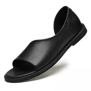 Men Fashionable Sandals Two-layer Leather Rubber Like Soft Soled Outdoor Shoes High-quality Beach Shoes Handcrafted Sizes 37-45 37