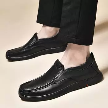 Мужская обувь из натуральной кожи Мужские весенние мокасины Slip On Деловые повседневные кожаные туфли Классические дышащие туфли на плоской подошве 38 коричневый