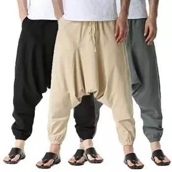 Men Harem Pants Sweatwear Baggy Casual Yoga Loose Cotton Sport Jogging Pants Cross Pants for Men Japanese Streetwear XS
