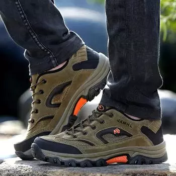 Men Hiking Shoes Mountain Desert Climbing Shoes Classic Sneakers Casual Outdoor Non Slip Shoes Trekking Footwear Plus Size 39-46 39 коричневый