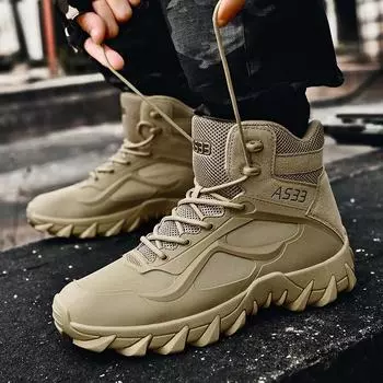 Men Hiking Shoes Mountain Desert Climbing Shoes Classic Sneakers Outside Comfortable Shoe Male Trekking Footwear Plus Size 38-47 38 чёрный