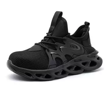 Men Indestructible Steel Toe Shoes Fashion Non-slip Roofing Shoes Anti Piercing Safety Work Shoe Black Protective Boots 41