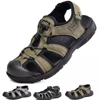 Men Large Soft Sole Summer New Slippers Baotou Breathable Beach Shoes Outdoor Casual Shoe 40 чёрный