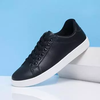 Men Leather Casual Board Shoes Breathable Sneakers for Man Spring Summer New White Shoes Comfortable Men s Flats Soft Sneakers 39