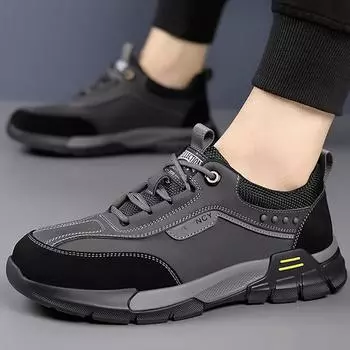 Men Leather Casual Shoes Outdoor Men s Casual Sneakers Male Comfort Lace Up Flats Sneakers Platform Concise Walking Men s Shoes 38 чёрный